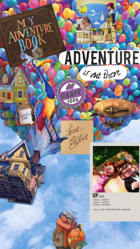 I 🫶🏻this movie #up #disney #grapesoda Up Movie Aesthetic, Movie Up, My Adventure Book, Disney Movie Up, Carl Fredricksen, Up Wallpaper, Up Pixar, Up Disney, Movie Collage