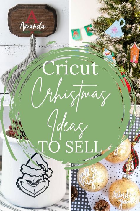 Cricut Christma Ideas to Sell Christmas Ideas To Sell, Craft Fair Ideas To Sell, Cricut Projects Christmas, Cricut Projects To Sell, Diy Christmas Crafts To Sell, Ideas To Sell, Cricut Projects Easy, Vinyle Cricut, Projects To Sell