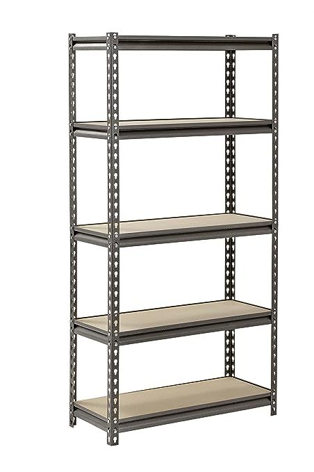 Muscle Rack UR301260PB5P-SV Silver Vein Steel Storage Rack, 5 Adjustable Shelves, 4000 lb. Capacity, 60" Height x 30" Width x 12" Depth: Amazon.com: Tools & Home Improvement Bolt Storage, Heavy Duty Storage Shelves, Warehouse Kitchen, Garage Shelving Units, Steel Storage Rack, Beam Design, Steel Rack, Coat Storage, Garage Storage Shelves