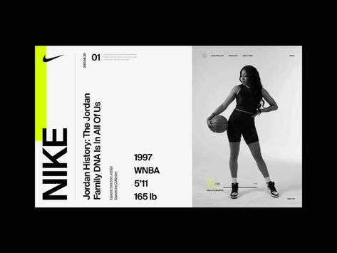 NIKE by Natalija Stosic on Dribbble Nike Web, Minimal Graphic Design, Web Design Mobile, Nike Design, Digital Designer, Design Ui, Graphic Design Print, Mobile Design, Sports Design