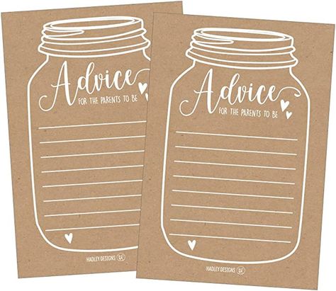 Amazon.com: 25 Rustic New Parent Advice Cards For Baby Shower Game Activities Ideas, Expecting Mommy Words of Wisdom Messages for Parents To Be Boy Girl Co-Ed Couples Gender Reveal Keepsake Alternative Guestbook : Home & Kitchen Couples Baby Shower Games, Parent Advice Cards, Parent Advice, Boy Baby Shower Games, Baby Shower Advice, Parents To Be, Dad Advice, Couples Baby Showers, Trendy Baby Shower Ideas