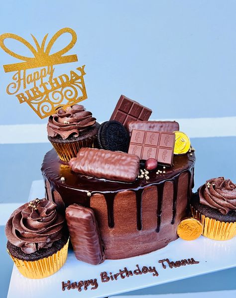 🎉 The ultimate chocolate experience with our Decadent Chocolate Birthday Cake! 🍫✨ Treat yourself or a loved one to a slice of happiness! Order now by calling 0777878552! Topped with an array of your favorite chocolates and a festive "Happy Birthday" topper, this cake is sure to make any celebration extra special. #ChocolateBirthdayCake #DecadentDessert #SweetCelebration #ChocoLovers #BirthdayTreat Decadent chocolate birthday cake, Rich chocolate cake with toppings, Celebration cake for c... Cake With Toppings, Chocolate Overload Cake, Birthday Cake Brownies, Bars Cookies, Birthday Topper, Rich Chocolate Cake, Birthday Cake Chocolate, Custom Chocolate, Celebration Cake