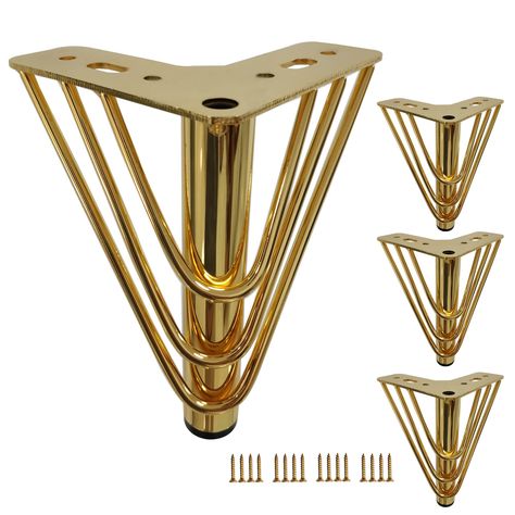 Pole Wrapped Furniture, Black With Gold Trim Furniture, Metallic Leaf Furniture, Furniture With Metal Legs, Tassles On Furniture, Art Deco Furniture Feet, Gold Color Furniture, Furniture Legs Gold, Furniture With Pole Wrap