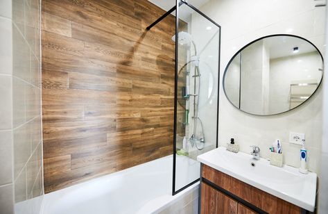 Half glass shower wall