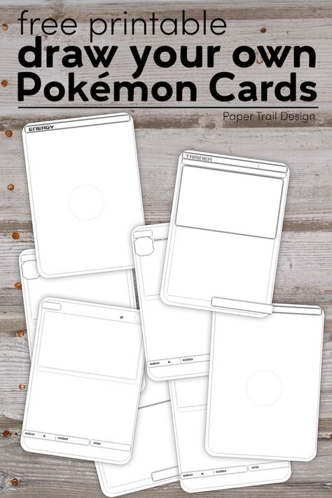 Pokemon Card Template, Svg Pokemon, Pokemon Themed Party, Paper Trail Design, Card Template Free, Template Free Printable, Pokemon Craft, Trail Design, Pokemon Birthday Party