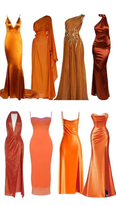 Beautiful wedding guest bride mates dresses Bride Mates Dresses, Orange Dress Wedding Guest, Orange Fancy Dress, Orange Wedding Guest Dress, Brides Mate Dress, Bridesmaid Dress Color Schemes, Orange Dress Wedding, Barbie Dress Pattern, Sparkly Wedding Dress