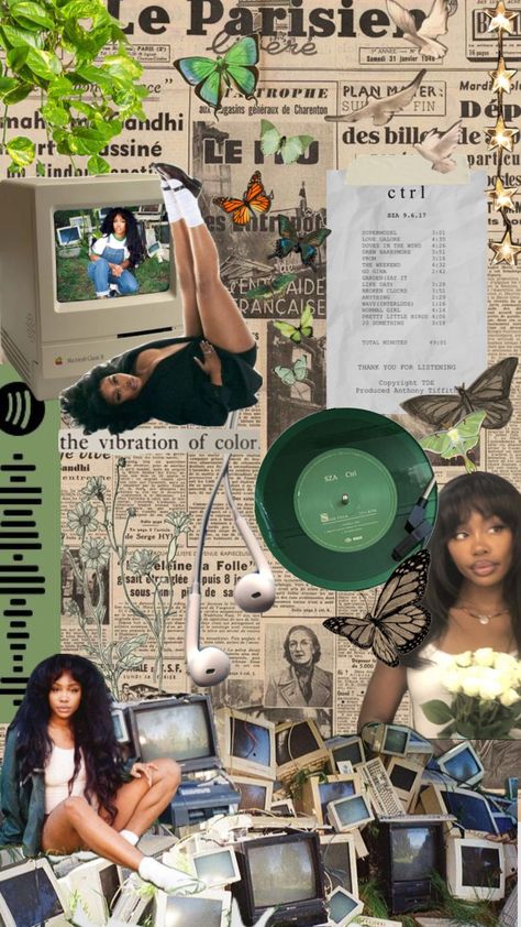 #sza #ctrl #ctrlsza #szactrl Sza Collage, Ctrl Sza, Sza Collage Wallpaper, Sza Songs, Book Characters Dress Up, Sza Ctrl, Character Dress Up, Cute Lockscreens, Scrapbook Stickers Printable