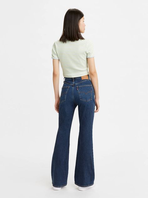 70's High Rise Flare Women's Jeans - Dark Wash | Levi's® US Dark Wash High Waisted Jeans, Emotionally Attached, High Wasted Jeans, High Waisted Flare Pants, Fashion Mood Board, High Waisted Flares, Wide Jeans, Fashion 2020, Minimal Fashion