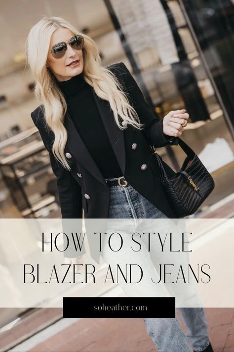 Blazer Jeans Boots Outfit Women, Black Blazer Black Jeans Outfit, Black Blazer And Jeans Outfit Women Work, Black Jeans Blazer Outfit, Women Navy Blazer Outfit, Blazer And Jeans Outfit Women Night Out, Black Blazer Jeans Outfit Women, Jeans With Black Blazer Outfit, Blazer And Jeans Outfit Winter