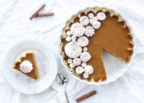 The PERFECT Pumpkin Pie with Bourbon Whipped Cream Whipped Cream Decoration, Pie Whipped Cream, Cornmeal Crust, Bourbon Whipped Cream, Cream Decoration, Baking Weights, Pumpkin Pie Cookies, Perfect Pumpkin Pie, Fall Festivities