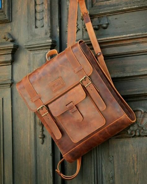 Simple Leather Backpack, Bag Leather Handmade, Leather Backpack Pattern, Leather Agenda, Vintage Leather Messenger Bag, Brown Backpack, Handmade Backpack, Vintage Leather Backpack, Handmade Leather Backpack