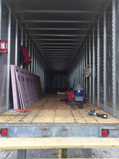 Couple Building Semi Trailer Tiny House Semi Truck Trailer Tiny House, Truck Trailer House, Semi Truck Living, Tiny Mansion, Trailer Tiny House, Truck House, Truck Living, Wolf Den, Alternative Housing