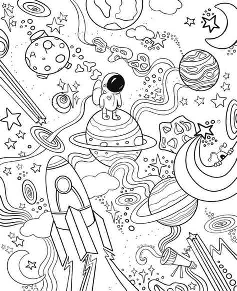 TULAMAMA PRINTS Planet Coloring Pages, Space Doodles, Space Coloring Pages, Adult Coloring Books Printables, Abstract Coloring Pages, Adult Coloring Designs, Detailed Coloring Pages, Dinosaur Coloring Pages, Pokemon Coloring Pages