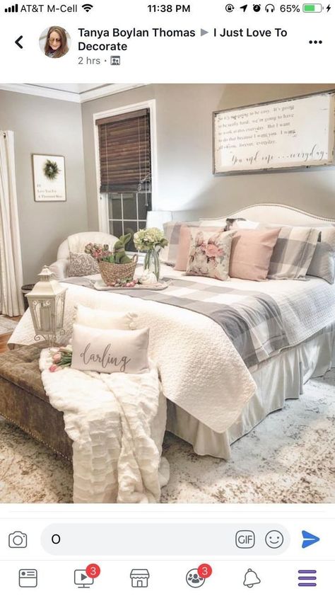 (ad) Places to Buy the Best Area Rugs in 2022 Rustic Farmhouse Bedroom Ideas, Rustic Farmhouse Bedroom, Romantic Bed, Interior Vintage, Casa Vintage, Decor Entryway, Farmhouse Bedroom Decor, Spare Bedroom, Bedroom Boho