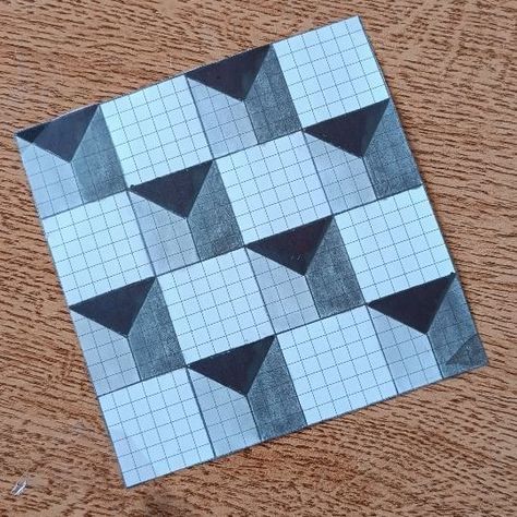 Omran O Mezher | #drawing #3d | Instagram Drawing With Squares, Draw 3d, Optical Illusion Drawing, Graph Paper Designs, Illusion Drawings, Graph Paper Drawings, 3d Ideas, English Paper Piecing Quilts, 3d Art Drawing