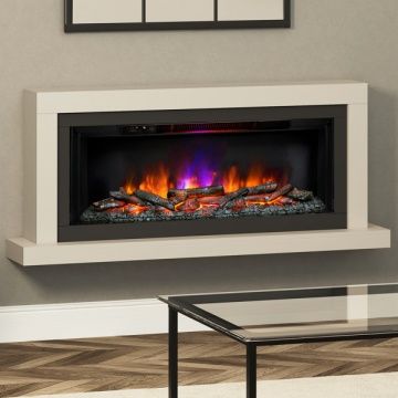 Electric Fireplace In Bedroom, Wall Mounted Electric Fireplace Ideas, Wall Hung Electric Fires, Master Fireplace, Electric Fire Suites, Electric Fireplace Suites, Wall Mounted Electric Fireplace, Mounted Electric Fireplace, Indoor Electric Fireplace