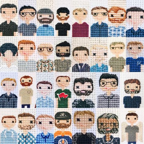 Cross Stitch People Family Portraits, Portrait Cross Stitch, Stitch People, Cross Stitch Family, Stitch Gift, Cross Stitch Bookmarks, Mini Cross Stitch, Cross Stitch Borders, Cross Stitch Funny