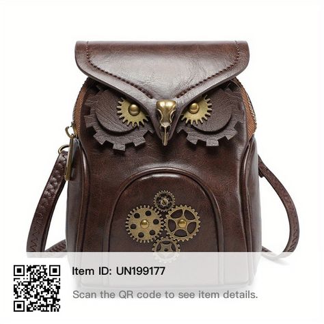 Steampunk Owl, Steampunk Bag, Owl Women, Retro Handbags, Vintage Steampunk, Fantasias Halloween, Estilo Punk, Medieval Fashion, Leather Bucket Bag