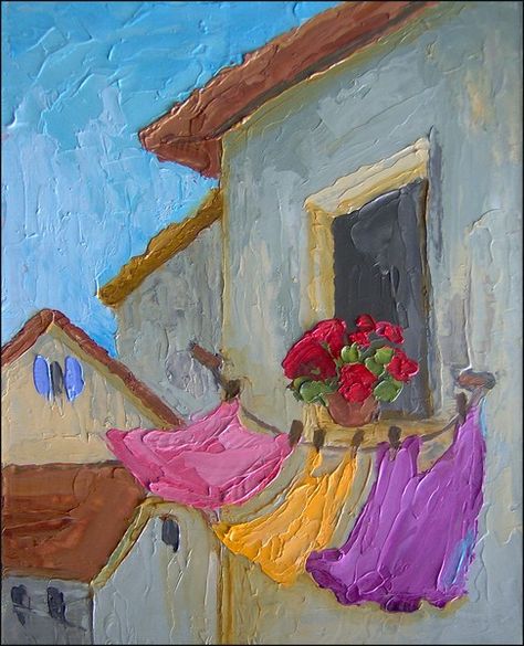 Laundry Art, Poster For Living Room, Soyut Sanat Tabloları, Cottage Art, Art Painting Acrylic, Painting Art Projects, Diy Art Painting, Diy Canvas Art, Oil Painting Landscape