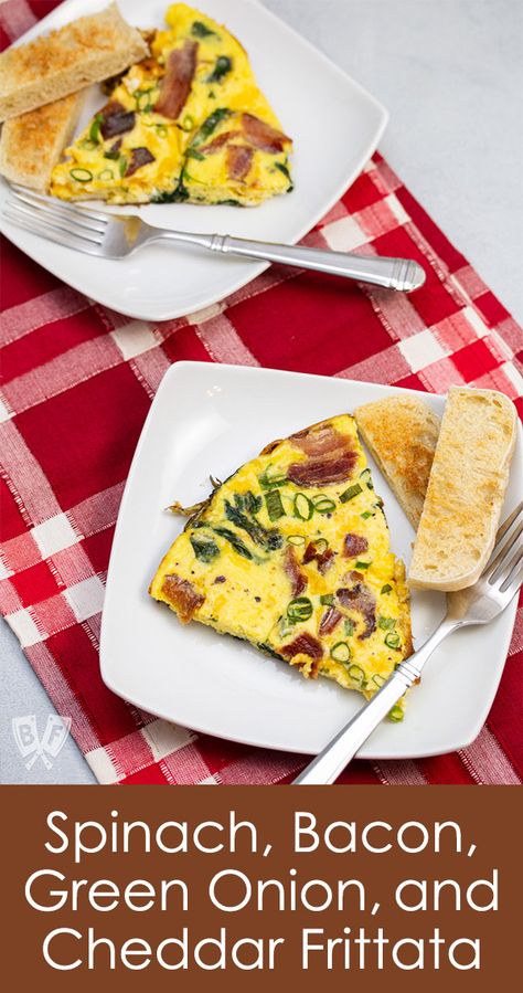 Making frittata in a cast iron skillet is one of the easiest dinners for a busy weeknight. We love breakfast for dinner! This one with spinach, bacon, cheddar, and green onions is a family favorite that we make often! Cheddar Frittata, Spinach Frittata Recipes, Savory Pie Crust, Breakfast Egg Dishes, Onion Frittata, Bacon Frittata, Strep Throat, Full Recipes, Frittata Recipes