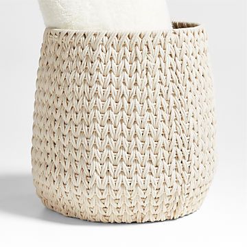 30 to 40 Inch Wide Baskets | Crate & Barrel Woven Blanket Basket, Basket For Throw Blankets, Aesthetic Dog Toy Basket, Blanket Basket Bedroom, Basket With Blankets Living Rooms, Basket With Blankets, Blanket Bin, Blankets Basket, Blanket Baskets