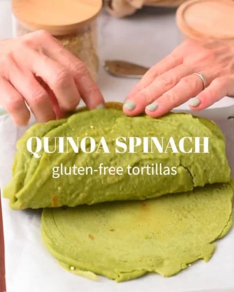 Vegan Tips on Instagram: ""GET The Complete Plant Based Cookbook - Over 200+ Delicious Vegan Recipes Including 30-day Meal Plans" =>> LINK IN BIO 🔗 @vegan.tipsvn

1️⃣ or 2️⃣? What recipe do you like the most?

By @Theconsciousplantkitchen

1️⃣ Spinach Quinoa Tortillas // full recipe ↓
⠀
Ingredients
1 ¼ cup Quinoa uncooked
¾ cup Water at room temperature
3 cups Baby Spinach
Optional flavors
½ teaspoon Salt
¼ teaspoon Garlic Powder
Instructions
Warning: you MUST use a non-stick pan and high-speed blender for this recipe.
Place quinoa in a bowl and cover with tap water. Place a plate on top of the bowl and soak it at room temperature for at least 2 hours or overnight.
Place the soaked quinoa into a sieve and rinse under cold water to remove any dirt or impurities.
Place the drained quinoa in Quinoa Tortillas, Quinoa Wrap, Ketosis Recipes, Gluten Free Banana Muffins, Spinach Tortilla, Quinoa Spinach, Spinach Wraps, Vitamix Blender, Baked Carrots