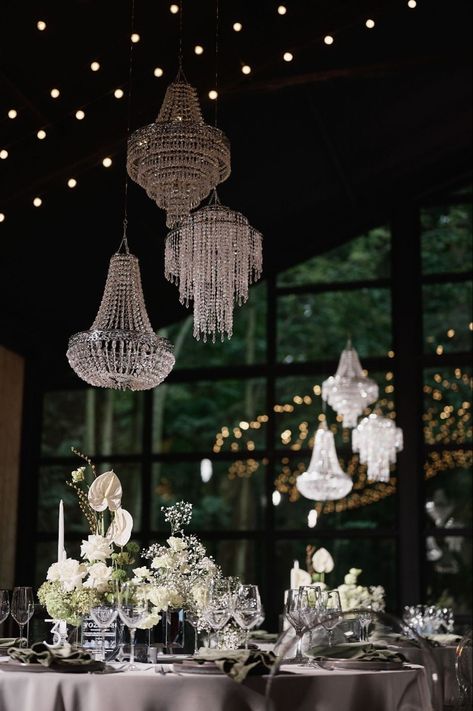 Chandelier Wedding, Diana Wedding, Ocean Wedding, Wedding Chandelier, Unique Wedding Flowers, Unique Chandeliers, Wedding Event Design, Black White Wedding, Ceiling Decor