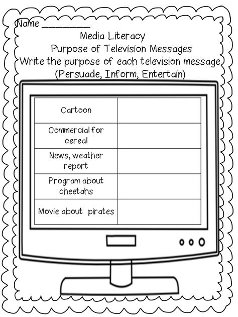 First Grade Wow: Telling Time, Writing Letters, and Coming Up? Media Literacy Grade 2 Worksheets, Media Literacy Activities, Media Literacy Lessons, Grade 1 Reading, Relationship Marketing, Library Skills, Literacy Worksheets, Information Literacy, Authors Purpose