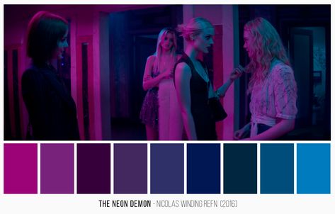 The Neon Demoncolor palettea movie by Nicolas Winding Refn (2016). Euphoria Colour Palette, Demon Color Palette, Euphoria Color Palette, Horror Color Palette, Cyberpunk Color Palette, Film Color Palette, Nicolas Winding Refn, Color In Film, Neon Colour Palette