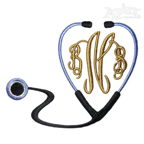 Nurse Doctor Monogram Embroidery Design Stethoscope Quilt Pattern, Nurse Embroidery, Doctor Embroidery Hoop, Nurse Embroidery Designs, Stethoscope Embroidery Design, Nurse Stethoscope Svg, Pes Embroidery, Machine Pattern, Applique Monogram