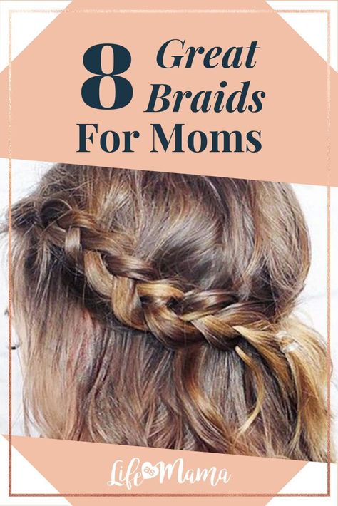 Hey moms! Need a cute braid to suit your gal-on-the-go lifestyle? Check out these great braids here! #LifeAsMama #hairbraid #braid #braidstyles #prettybraids Braids For Shorter Hair, Crazy Braids, Mum Hair, Mum Style, Hairstyle Tips, Pretty Braids, Old Hairstyles, Long Face Hairstyles, Creative Hair