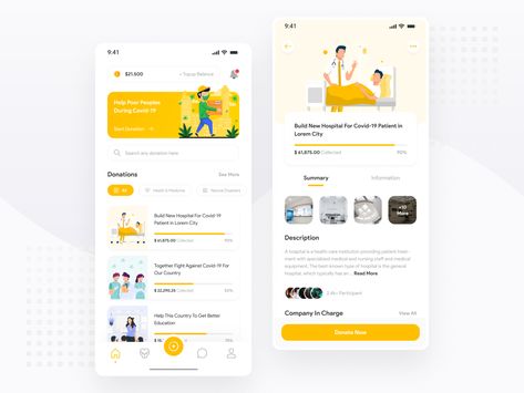 Charity/Donation Exploration - Mobile App Charity App, Card Ui, App Promotion, Donation Page, Charity Donation, New Hospital, App Home, Dashboard Ui, Charity Organizations