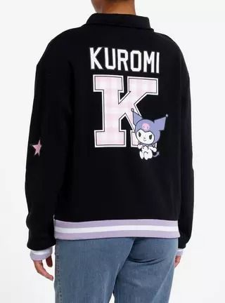 Kuromi Varsity Star Girls Quarter Zip Jacket, Kuromi Hoodie, Twin Star Exorcist, Badtz Maru, Quarter Zip Jacket, Little Twin Stars, Rilakkuma, Goth Outfits, Star Girl, Lilo And Stitch