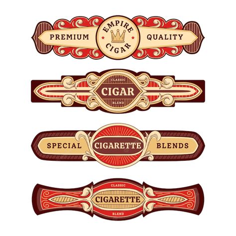 Premium Vector | Hand drawn cigar label collection 50th Birthday Cakes For Men, Classic Packaging, Mafia Party, Chocolate Wrapper, Vegas Party, Chocolate Wrappers, Birthday Cakes For Men, Vintage Packaging, Cakes For Men