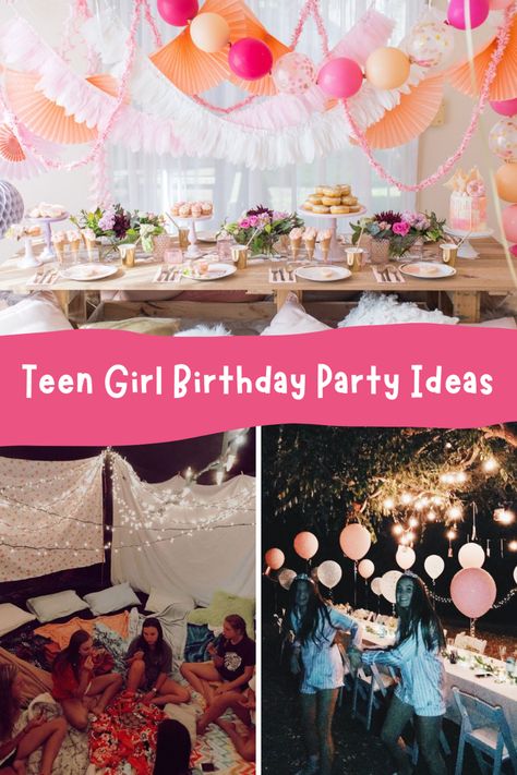 Teenage Backyard Party Ideas, Girls 17th Birthday Party Ideas, 11 Birthday Ideas Girl Theme, Teen Fall Party Ideas, Teen Backyard Party, Outdoor Teen Party, 14th Birthday Decoration Ideas, Teenage Birthday Party Themes, Outdoor Teenage Birthday Party Ideas