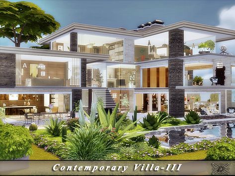 Sims Lots, Sims 4 Modern House, Lotes The Sims 4, Millionaire Homes, Comfortable House, The Sims 4 Lots, Sims Packs, Sims 4 House Building, Contemporary Villa