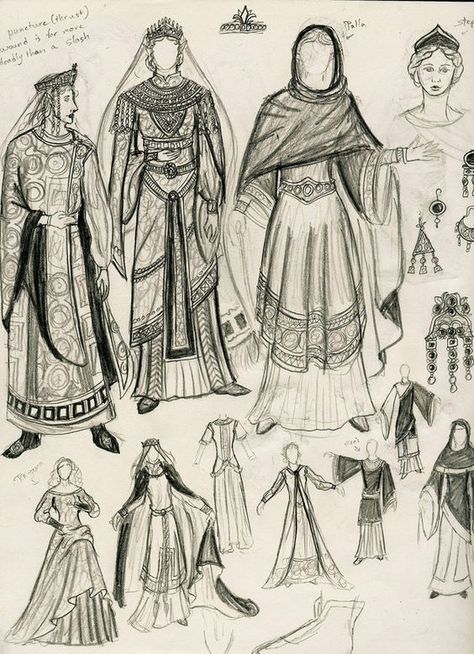 Byzantine clothing sketch by ~LordShadowblade on deviantART: Byzantine Clothing, Byzantine Pattern, Clothes Sketches, Balduino Iv, Byzantine Fashion, Medieval Costumes, Modern Clothes, Accessory Design, Clothing Sketches