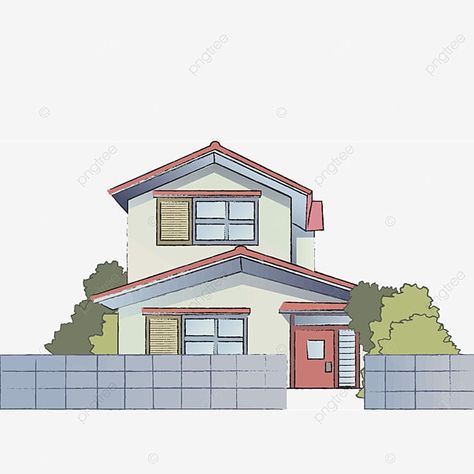 Doraemon House Drawing, Cartoon House Drawing, Chibi House, Architecture Cartoon, Simple House Drawing, Home Symbol, House Background, Anime House, Jungle House