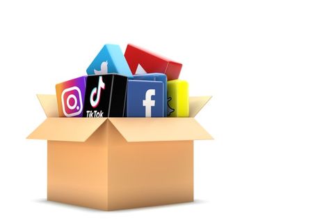 Box contains social media icons Premium ... | Premium Photo #Freepik #photo #business #facebook #social-media #box Social Photo, Health Marketing, Social Media Contests, Social Media Packages, Social Media Impact, Social Medi, Powerpoint Background, Powerpoint Background Design, Image 3d