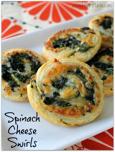 Spinach Cheese Swirls Recipe – Great Deals For Your Holiday Gatherings With The Pepperidge Farm Publix Coupon - iHeartPublix Publix Food Ideas, Appetizers Pinwheels, Cheese Swirls, Pinwheels Appetizers, Spinach Puff Pastry, Eid 2024, Portable Breakfast, Spinach Bread, Easy Picnic Food