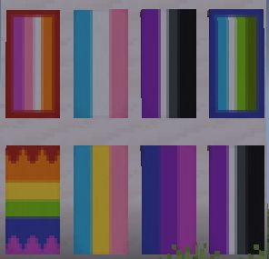 Rainbow Flag Minecraft Banner, How To Make Pride Flags In Minecraft, Minecraft Lesbian Flag, Minecraft Direction Signs, Pride Flags Minecraft, Minecraft Pride Flag Banner, Minecraft Banner Rainbow, Minecraft Pride Banners Tutorial, Pride Flag Minecraft Banner Tutorial