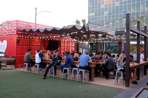 Shipping Container Restaurant, Container Park, Food Court Design, Food Truck Park, Container Coffee Shop, Container Restaurant, Container Cafe, Outdoor Restaurant Design, Container Bar