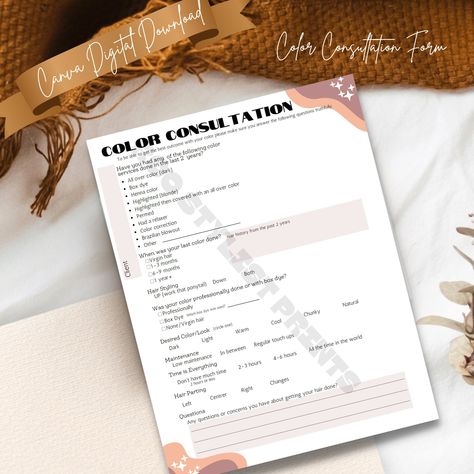 Excited to share the latest addition to my #etsy shop: Color Consultation Form for Hairstylists, Salon Forms, Digital Download https://etsy.me/3oEHa79 #colorconsultation #formforhairstylist #digitalconsultation #haircolorforms #clientfilloutform #clientconsentform #for Hair Consultation, Color Consultation, Henna Color, Box Dye, Hair Color Brands, Salon Ideas, Beauty Parlor, Colored Highlights, Color Correction