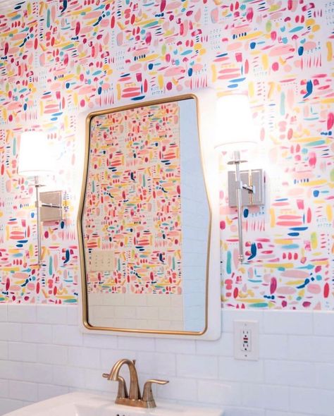 Katie Kime on Instagram: “Remy Dabs - named and created after a trip to the asylum where Van Gogh resided in the South of France - hand painted and installed here in…” Katie Kime Wallpaper, Preppy Bathroom, Preppy House, Katie Kime, The Asylum, College Bedroom, Room Goals, Preppy Room, Preppy Wallpaper