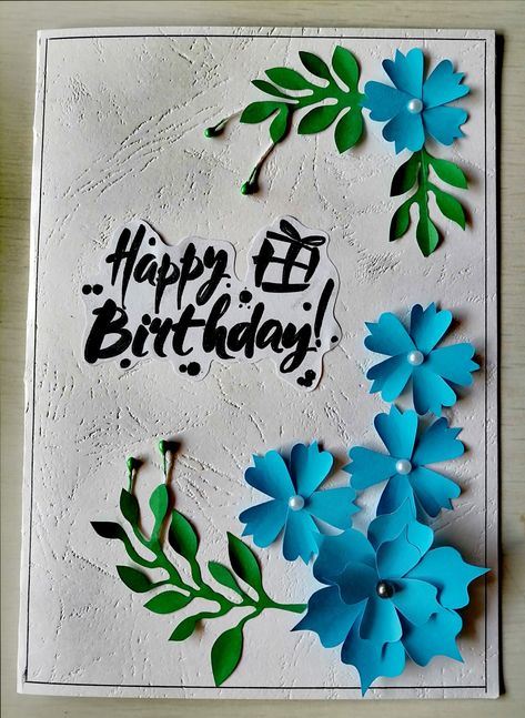 Paper Flower Card, Craft From Waste Material, Waste Material, Flower Card, Cute Easy Drawings, Handmade Birthday Cards, Paper Cards, Flower Cards, Diy Cards