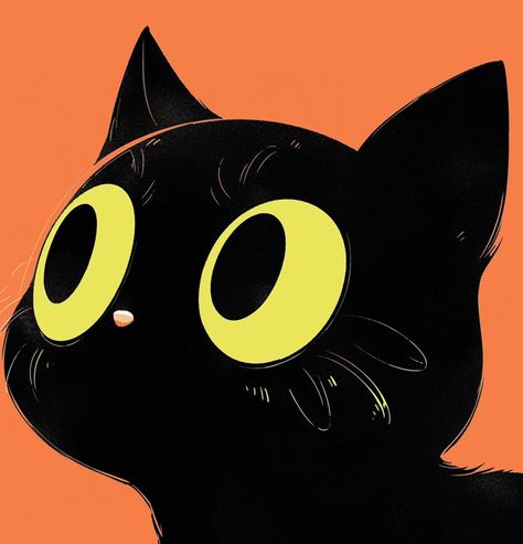 Cats Art Drawing, Cat Faces, Image Chat, Kuching, Black Cat Art, Cute Animal Drawings Kawaii, Cat Icon, Cute Black Cats, Cat Logo