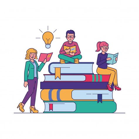 People reading books for study vector il... | Free Vector #Freepik #freevector #school Reading Books Illustration, Reading Cartoon, Book Presentation, Kids Reading Books, School Illustration, How To Read People, Modern Books, Book People, Book Study