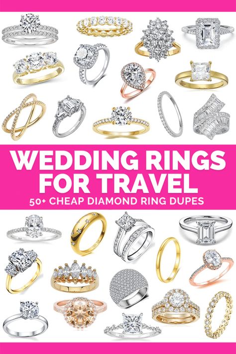 Best Fake Wedding Rings, Inexpensive Wedding Rings Sets, Best Amazon Wedding Rings, Amazon Engagement Rings, Travel Wedding Ring, Fake Wedding Rings For Travel, Fake Wedding Ring, Faux Diamond Rings, Travel Engagement Ring