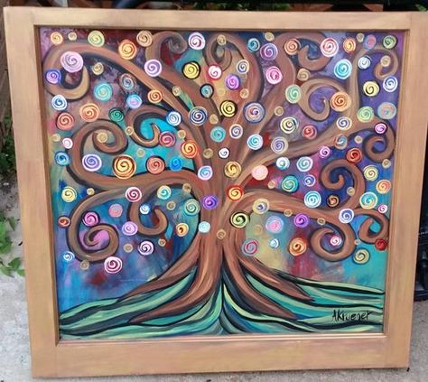 Check out this item in my Etsy shop https://www.etsy.com/listing/687242233/painted-window-upcycled-window-brightly Painted Window Screens, Window Pane Art, Eclectic Paintings, Screen Window, Light Blue Paints, Vintage Window, Antique Windows, Screen Painting, Window Screen