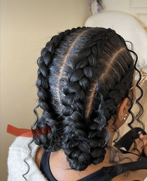 Faux Bun With Braiding Hair, Scalp Braids For Black Women, 2024 Hair Trends For Women, Butterfly Braids, 2024 Hair Trends, Cornrows Braids For Black Women, Two Braid Hairstyles, Protective Hairstyles For Natural Hair, Braids Hairstyles Pictures